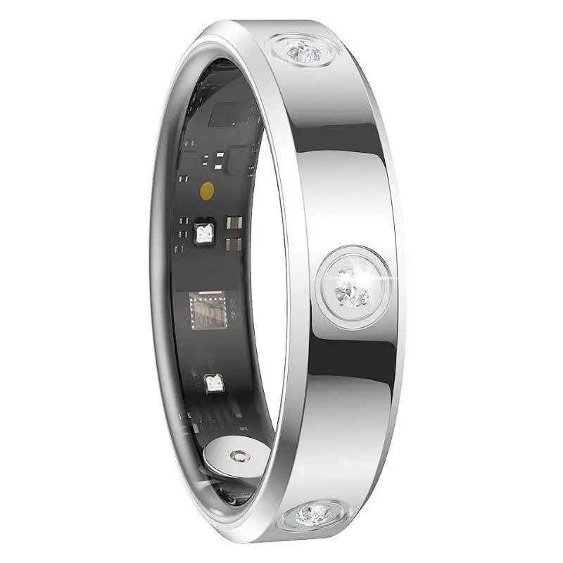 Wrist Wraps Fitness - Xiaomi スマートリング女性男性超狭い心拍数健康ストレス測定モニター HR01 防水ファッションリング新