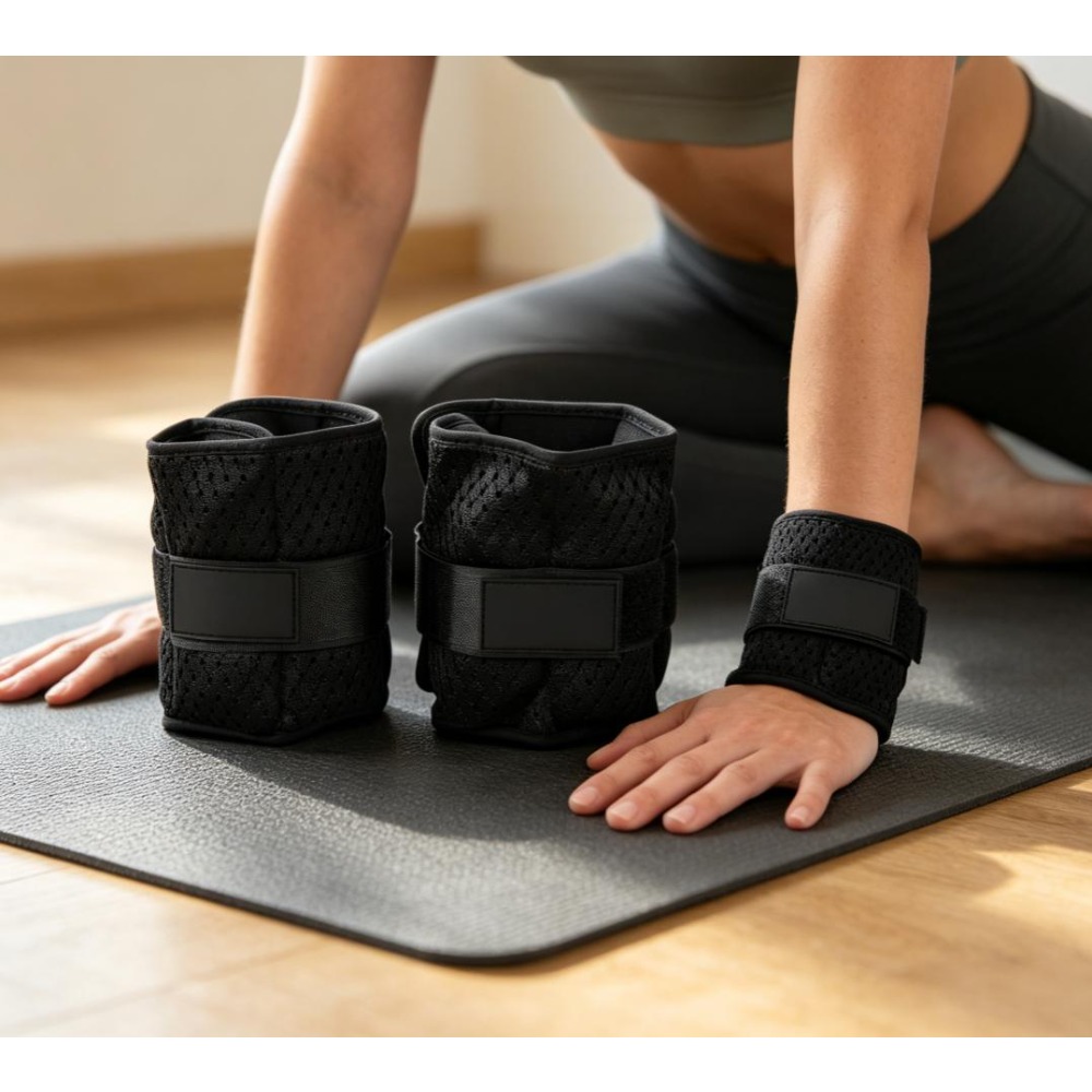 Wrist Wraps Fitness - 各ペア2.5ポンド、合計5ポンドの調節可能な足首・手首用ウェイト、6つの取り外し可能なウェイトパック付き、ネオプレン製フック＆ループストラップ、耐汗性フィットネス抵抗ウェイト、筋肉の引き締めとスタミナトレーニング用