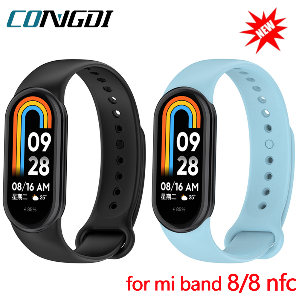 Wrist Wraps Fitness - Xiaomi Mi Band 8用のスペアシリコンブレスレット,NFC付き