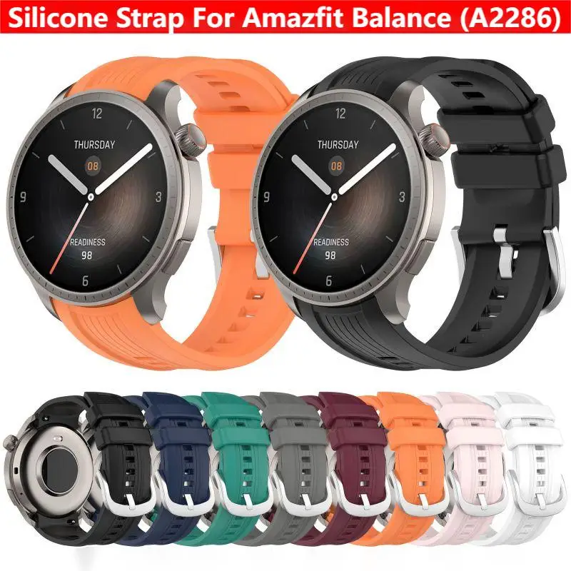 Wrist Wraps Fitness - Amazfit Balance A2286スマートウォッチ用シリコンストラップ、交換用リストバンド、ブレスレット、Huamiアクセサリー
