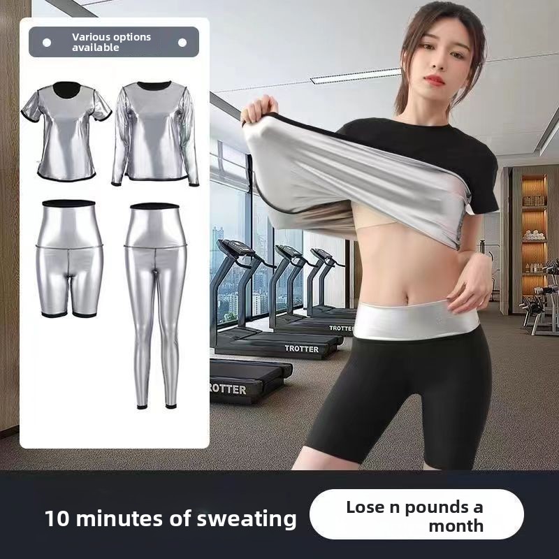 Yoga Fitness Health - 2026年新作サウナスウェットスーツセット、女性用スウェットカプリ＆ロングパンツ、ランニング、フィットネス、ヨガ、ヒートトレーニング用